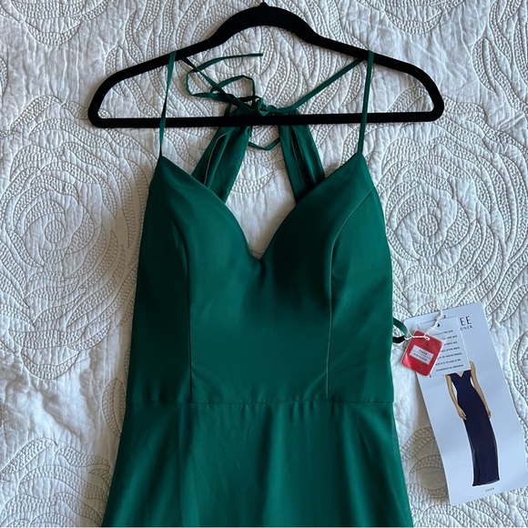 NWT - Morilee - Chiffon Bridesmaid Dress w/ Spaghetti Straps - 21634 - Emerald - Picture 3 of 9